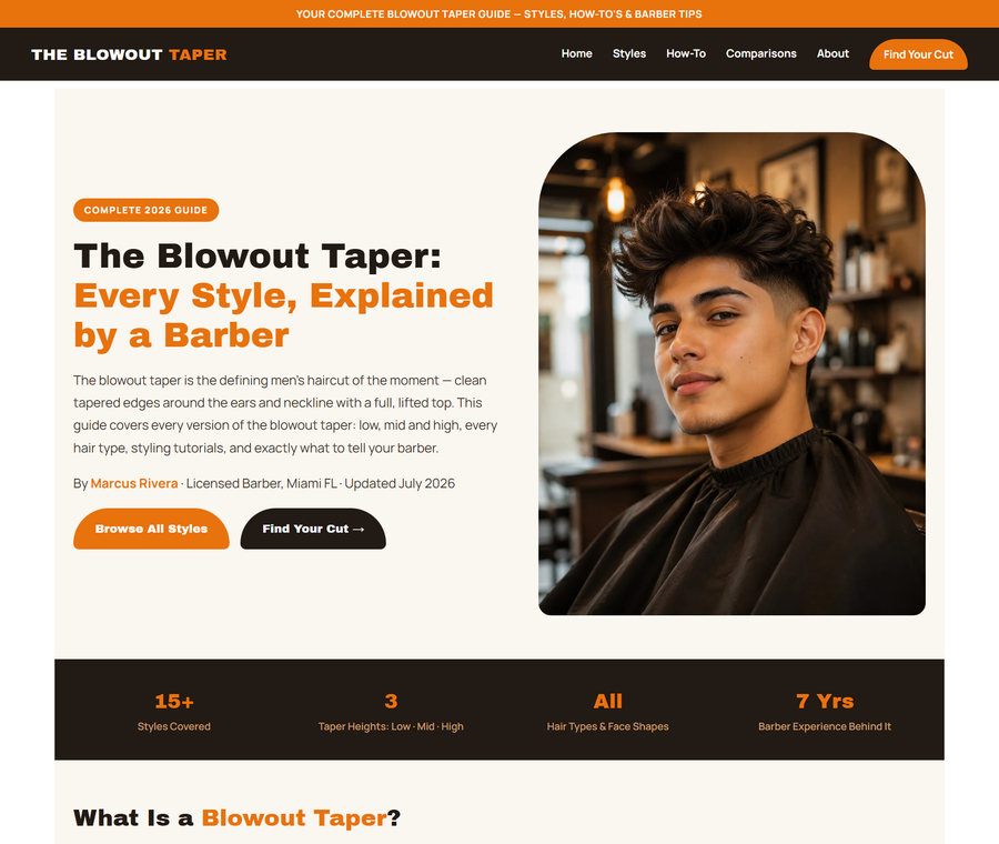 The Blowout Taper website design by DanBaz Digital